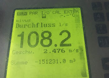 Durchflussmenge bei Dauerpumpversuch