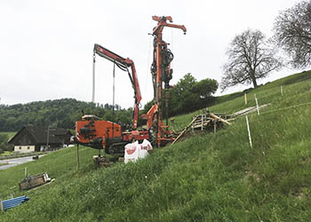 Sondierbohrung für Baugrunduntersuchung